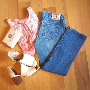 True Religion Women's Lizzy Ankle Crop Jean, Sz 27